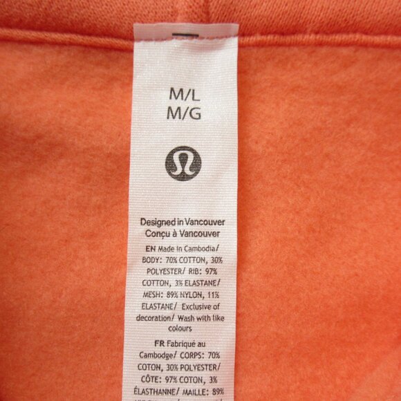 NWT Lululemon Scuba Oversized Half Zip in Coral Kiss Hoodie M/L - Picture 4 of 6